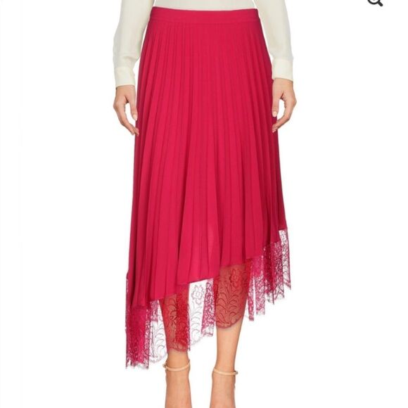 A.l.C. Elegant red Lace Hem Skirt, US0 - Picture 1 of 12